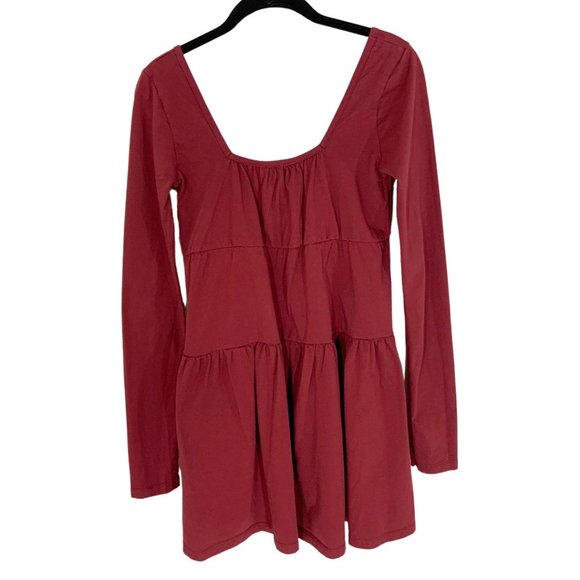ASOS Dresses & Skirts - ASOS TALL Burgundy Long Sleeve Babydoll Mini Dress